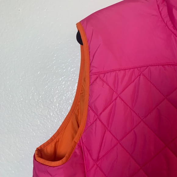 Lands End Quilted Puffer Vest Primaloft Woman XL Pink Outdoor Granola Hiking Ski - Picture 3 of 13